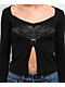 SWIXXZ Rhinestone Flyaway Black Long Sleeve T-Shirt - Thumbnail image 3 of 5