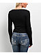 SWIXXZ Rhinestone Flyaway Black Long Sleeve T-Shirt - Thumbnail image 2 of 5
