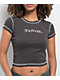 SWIXXZ Rhinestone Wings Grey Crop T-Shirt - Thumbnail image 5 of 5