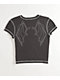 SWIXXZ Rhinestone Wings Grey Crop T-Shirt - Thumbnail image 6 of 7