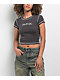 SWIXXZ Rhinestone Wings Grey Crop T-Shirt - Thumbnail image 2 of 5