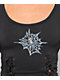 SWIXXZ Spider Lace Up Black Long Sleeve Crop T-Shirt