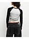 SWIXXZ Spinal Raglan Grey Long Sleeve Crop T-Shirt - Thumbnail image 2 of 3