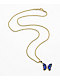 Saint Midas Blue Gem Butterfly 18" Gold Chain Necklace - Thumbnail image 2 of 2
