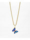 Saint Midas Blue Gem Butterfly 18" Gold Chain Necklace - Thumbnail image 1 of 2
