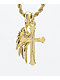 Saint Midas Cross & Wing 20" Gold Necklace - Thumbnail image 1 of 2
