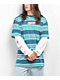 Salem7 Flower Power Blue Stripe 2Fer Long Sleeve T-Shirt - Thumbnail image 1 of 4