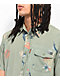 Salty Crew Ernesto Green Perforated Woven Short Sleeve Button Up Shirt - Thumbnail image 3 of 4