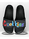 Sandalias negras con logo multicolor Cookies OG