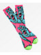 Santa Cruz Hands Allover Pink & Green Crew Socks