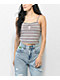 Santa Cruz Lucky Cat Brown & Purple Stripe Crop Tank Top - Thumbnail image 1 of 3