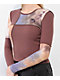Santa Cruz Patchwork Dot Blocker Brown Long Sleeve Crop T-Shirt - Thumbnail image 3 of 3