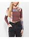 Santa Cruz Patchwork Dot Blocker Brown Long Sleeve Crop T-Shirt - Thumbnail image 1 of 3