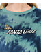 Santa Cruz Scattered Butterfly Blue Tie Dye Crop Long Sleeve T-Shirt - Thumbnail image 3 of 4