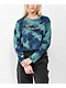 Santa Cruz Scattered Butterfly Blue Tie Dye Crop Long Sleeve T-Shirt - Thumbnail image 1 of 4