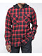 Santa Cruz Strip Red & Black Hooded Flannel Shirt - Thumbnail image 1 of 4