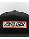 Santa Cruz Sun Down Ray Strip Black Snapback Hat