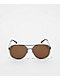 Semi Traditional Black & White Pilot Sunglasses - Thumbnail image 2 of 3