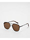 Semi Traditional Black & White Pilot Sunglasses - Thumbnail image 1 of 3