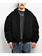 Shaka Wear Fleece Black Hooded Crop Bomber Jacket - Thumbnail image 8 of 8