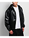 Shaka Wear Patent Leather Black Hooded Bomber Jacket - Thumbnail image 1 of 5