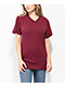 Shaka Wear V Neck Burgundy Heavyweight T-Shirt - Thumbnail image 1 of 2