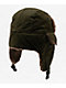 Sheisty Trapper Dark Green Canvas & Fur Hat - Thumbnail image 2 of 6
