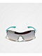 Shield-Esque Silver, White & Blue Sunglasses - Thumbnail image 2 of 3