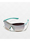 Shield-Esque Silver, White & Blue Sunglasses - Thumbnail image 1 of 3