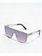 Silver Metallic Shield Sunglasses - Thumbnail image 1 of 3