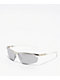 Silver Mirror Semi-Rimless Sunglasses - Thumbnail image 1 of 2