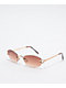 Slim Oval Brown Gradient Sunglasses