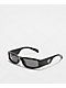 Smoke Lens Rectangle Black Sunglasses - Thumbnail image 1 of 2