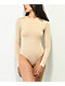 Spicychix Beige Long Sleeve Bodysuit - Thumbnail image 2 of 3