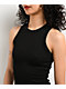 Spicychix Black Ribbed Bodycon Dress - Thumbnail image 3 of 6