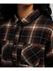 Spicychix Brown Plaid Oversized Long Sleeve Flannel Shirt - Thumbnail image 3 of 4