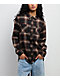 Spicychix Brown Plaid Oversized Long Sleeve Flannel Shirt - Thumbnail image 4 of 4