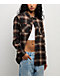 Spicychix Brown Plaid Oversized Long Sleeve Flannel Shirt - Thumbnail image 1 of 4