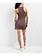 Spicychix Brown Ribbed Bodycon Dress - Thumbnail image 5 of 6