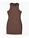 Spicychix Brown Ribbed Bodycon Dress - Thumbnail image 6 of 6
