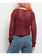 Spicychix Burgundy Open Knit Long Sleeve Crop Sweater - Thumbnail image 2 of 4