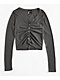 Spicychix Grey Button Up Long Sleeve Top - Thumbnail image 5 of 6