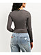 Spicychix Grey Button Up Long Sleeve Top - Thumbnail image 2 of 6