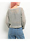 Spicychix Grey Open Knit Long Sleeve Crop Sweater - Thumbnail image 2 of 4