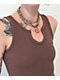 Spicychix Horseshoe Brown Ribbed Crop Tank Top - Thumbnail image 3 of 3