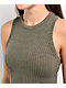 Spicychix Olive Ribbed Bodycon Dress - Thumbnail image 4 of 5