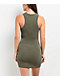 Spicychix Olive Ribbed Bodycon Dress - Thumbnail image 2 of 5