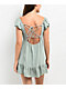 Spicychix Open Back Green Boho Mini Dress - Thumbnail image 2 of 6