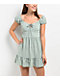 Spicychix Open Back Green Boho Mini Dress - Thumbnail image 1 of 6