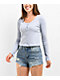 Spicychix Pointelle Blue Button Up Sweater - Thumbnail image 1 of 4